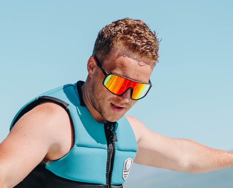 Terminator SunMask with Rainbow Mirror in Matte Black