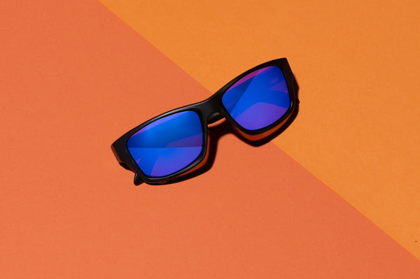 Marlin Polarized Blue Mirror Lenses in Black Matte